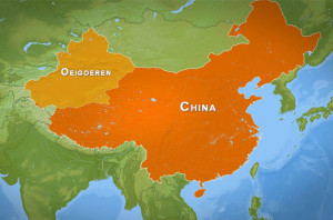 Oeigoeren Map Oost-Turkestan