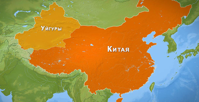 uyghur map