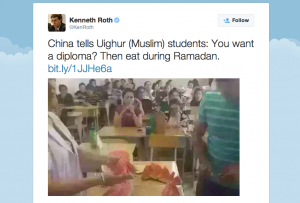 China tells Uighur (Muslim) students You want a diploma? Then eat during Ramadan