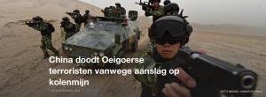 China doodt Oeigoerse terroristen vanwege aanslag op kolenmijn ujgur