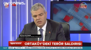Başbakan Yardımcısı Veysi Kaynak, İstanbul Ortaköy'deki terör saldırısının failine ilişkin yaptığı 'terörist muhtemelen bir Uygur' açıkladi