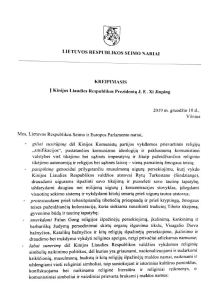 Members of Lithuanian Parliament to Xi Jinping Stop Persecuting Uyghurs, Tibetans, The Church of Almighty God, Falun Gong EU Russia China